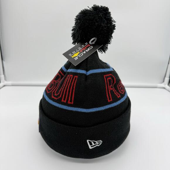 Oracle Red Bull Racing F1 Beanie Pom Hat New Era Blue One Size Fit All Y2K NWT - Picture 4 of 5